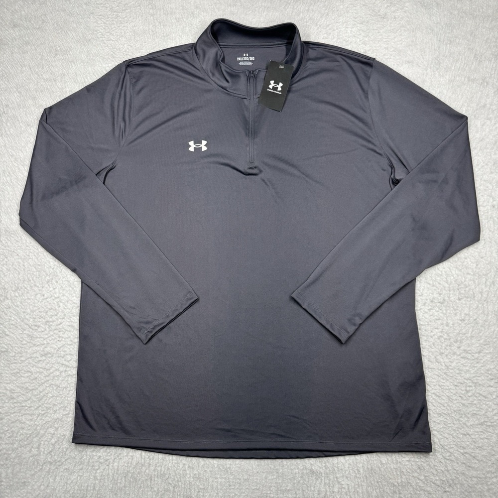 Under Armour Team‎ Tech 1/4 Zip Shirt Jacket Long Sleeve Gray 1376844 Men's 2XL